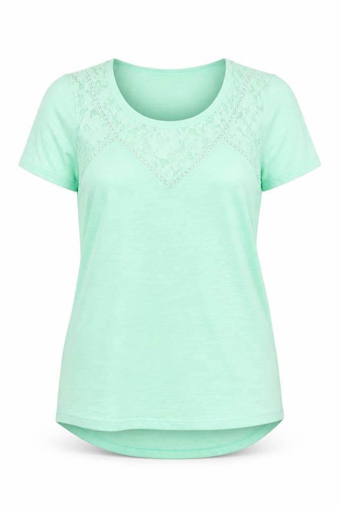 F&F Womens Green Floral  Basic T-Shirt Size 12