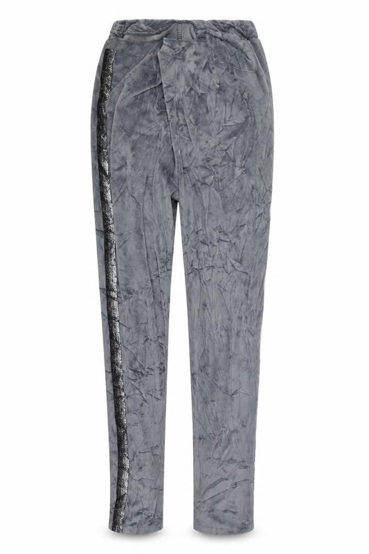 Preworn Womens Grey Striped Velour Sweatpants Trousers Size S L27.5 in