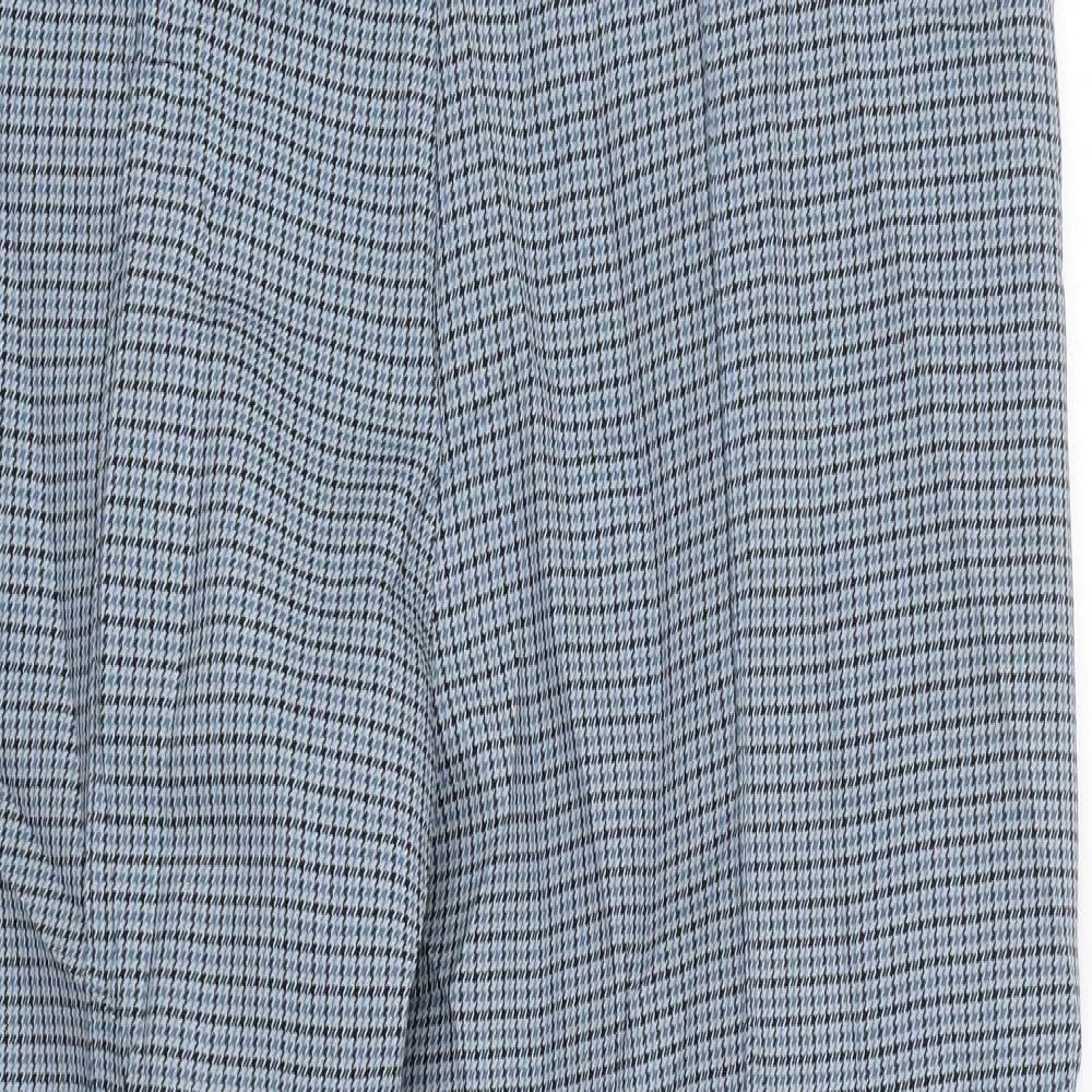 Preworn Womens Blue Houndstooth  Cropped Trousers Size 14 L23.5 in
