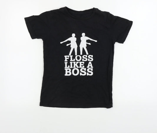Preworn  Boys Black   Basic T-Shirt Size 9-10 Years