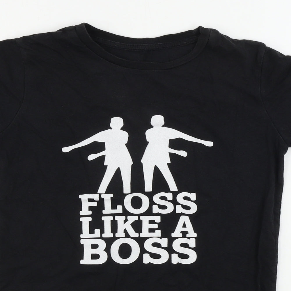 Preworn  Boys Black   Basic T-Shirt Size 9-10 Years