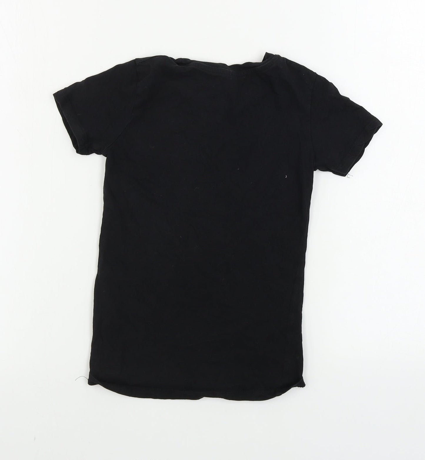Cotton Heritage  Girls Black   Basic T-Shirt Size S