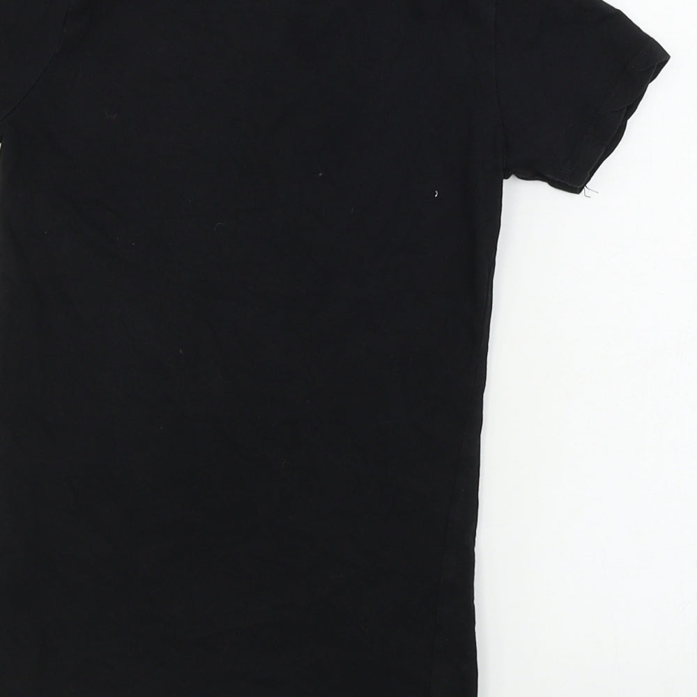 Cotton Heritage  Girls Black   Basic T-Shirt Size S