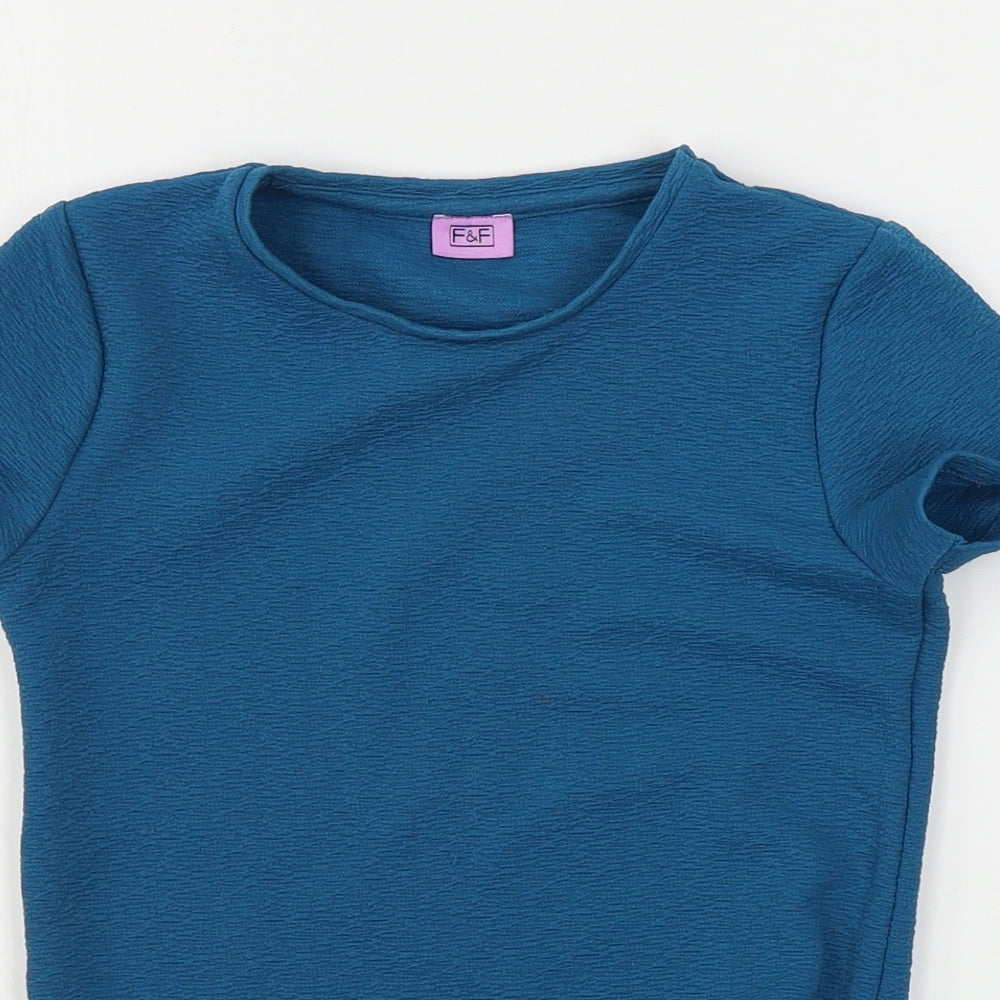 F&F  Girls Green   Basic T-Shirt Size 8-9 Years