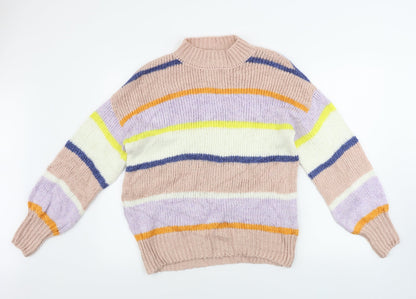 Next  Womens Pink Striped  Pullover Jumper Size M