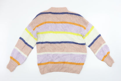 Next  Womens Pink Striped  Pullover Jumper Size M
