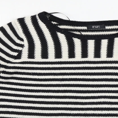 F&F  Womens Beige Striped  Pullover Jumper Size 10