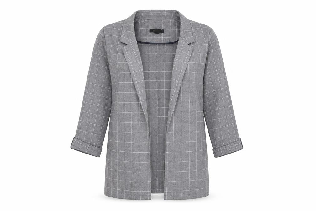 Primark Womens Grey Check  Cardigan Jumper Size 10