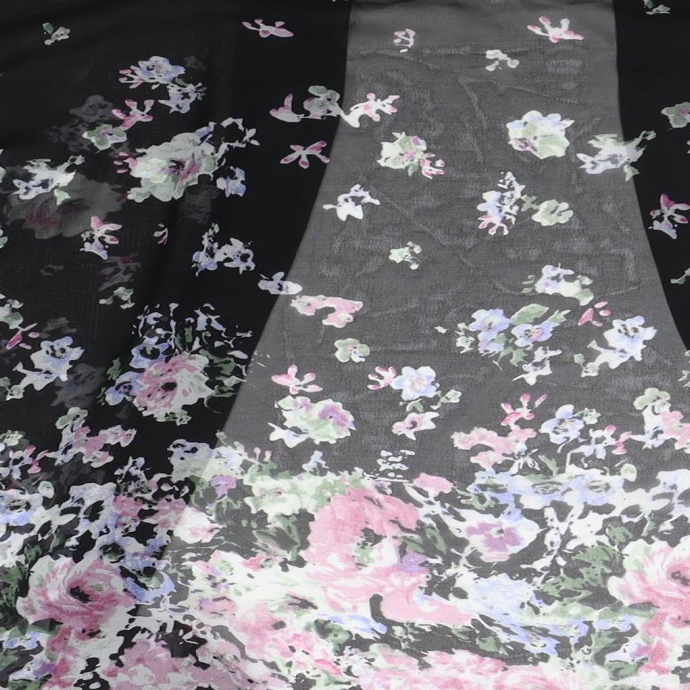 CAMERO ROSE Womens Black Geometric  Cardigan Jumper Size 8