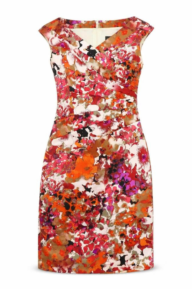 Jax Womens Red Floral  A-Line  Size 4