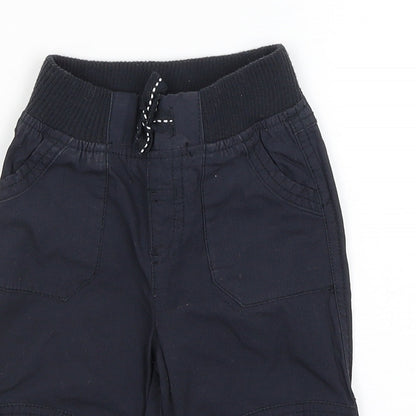 Close-up detail of Matalan Baby Blue Cargo Trousers, size 6-9, Months