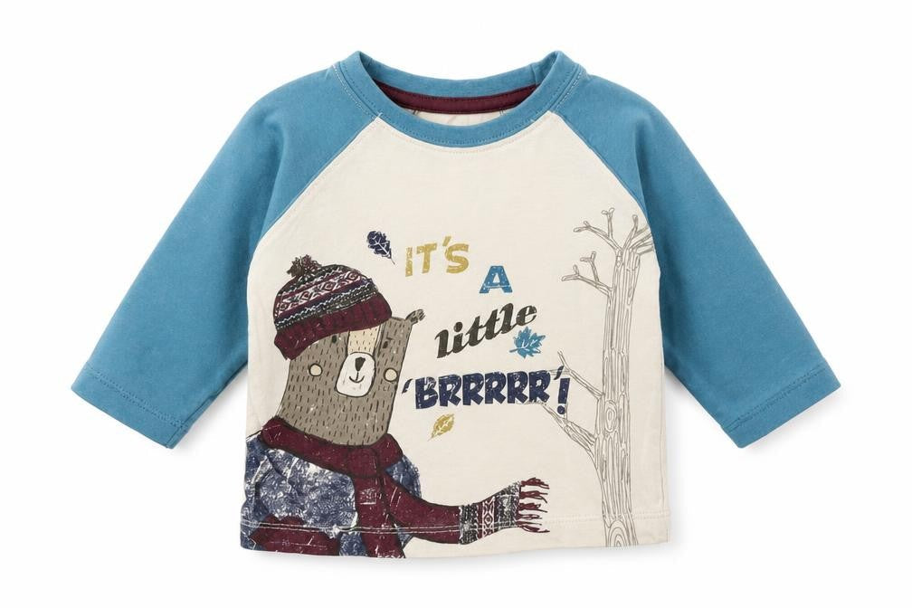 Matalan Baby Grey   Basic T-Shirt Size 6-9 Months  - It's A Little Brrrr