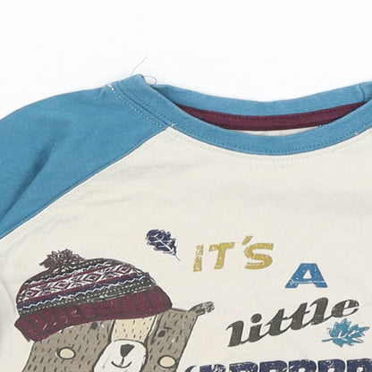Close-up detail of Matalan Baby Grey Basic T-Shirt, size 6-9, Months - It's A Little Brrrr