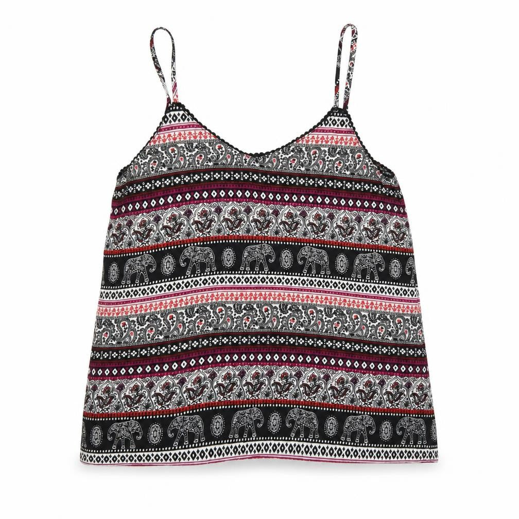 New Look Womens Black Geometric  Camisole Tank Size 6