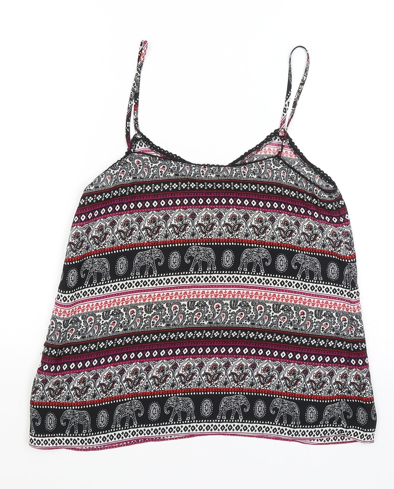 New Look Womens Black Geometric  Camisole Tank Size 6