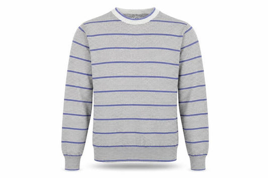 Cedarwood State Mens Grey Striped Pullover Jumper Size S