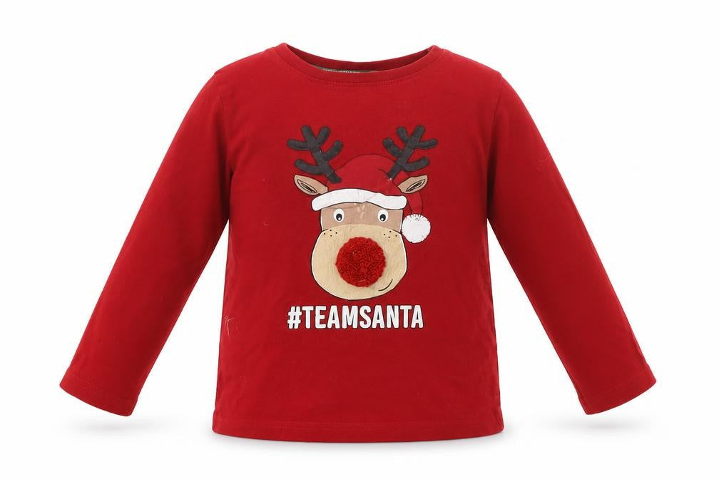 Primark Boys Red   Basic T-Shirt Size 3-4 Years  - Reindeer