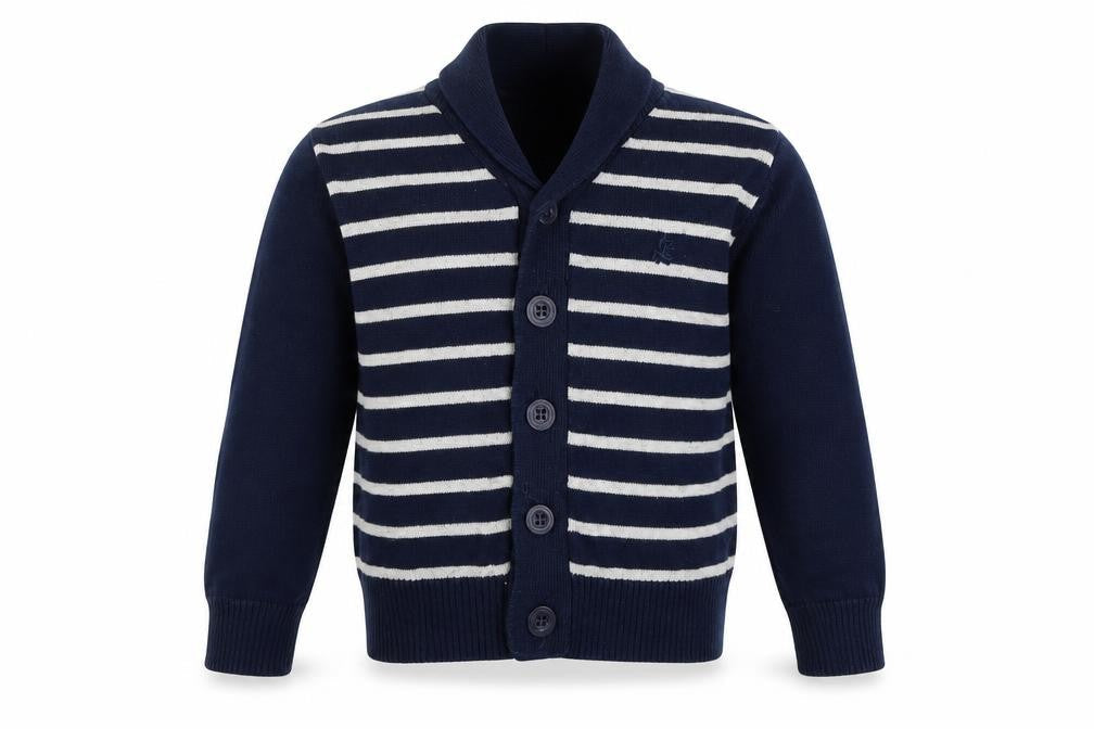 Cool Club Boys Blue Striped  Cardigan Jumper Size 2 Years