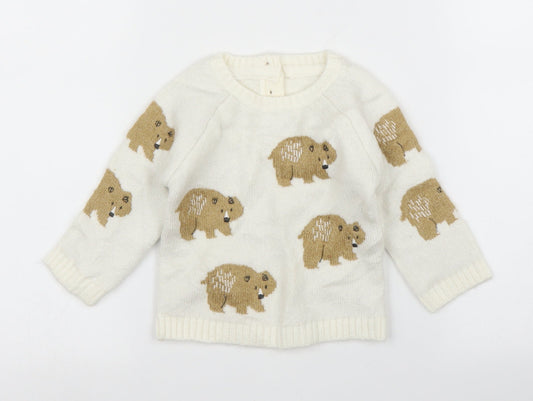 M&S Baby Ivory   Pullover Jumper Size 3-6 Months