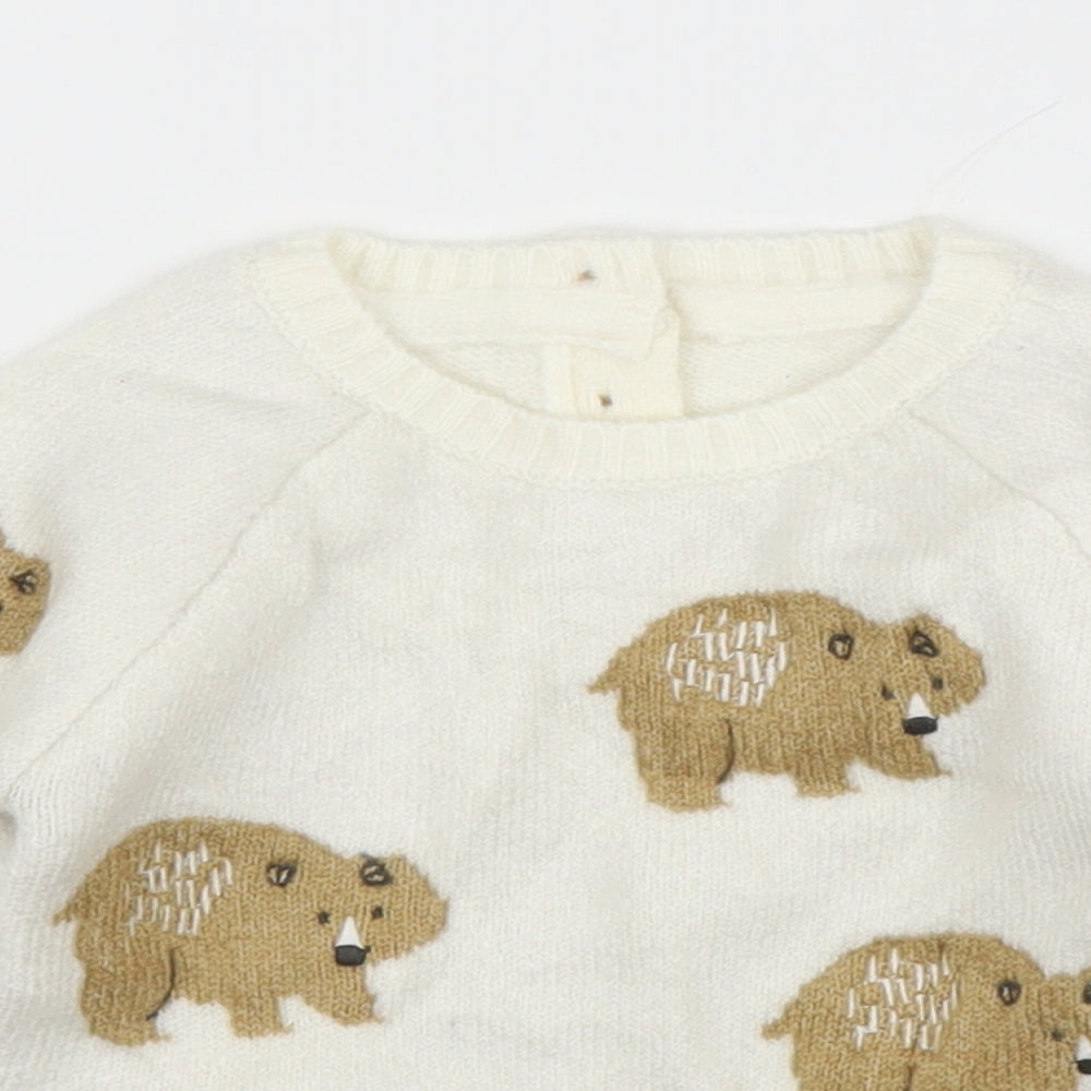 M&S Baby Ivory   Pullover Jumper Size 3-6 Months