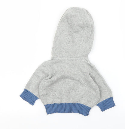 Back view of Tu boys’ grey jumper, size 0-3, months