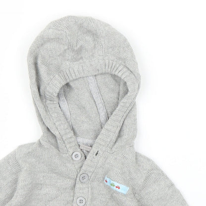 Close-up detail of Tu boys’ grey jumper, size 0-3, months
