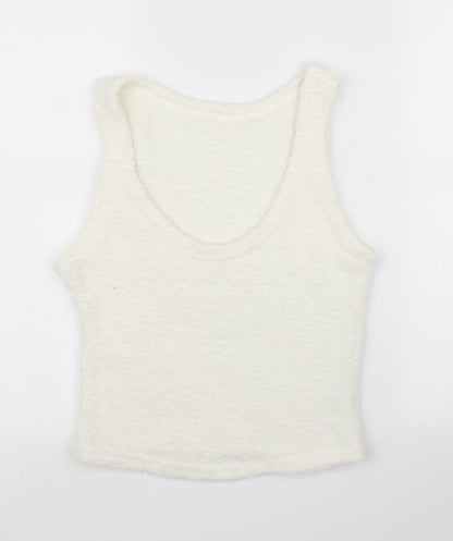 Additional front view of George girls’ ivory basic tank, size 13, years