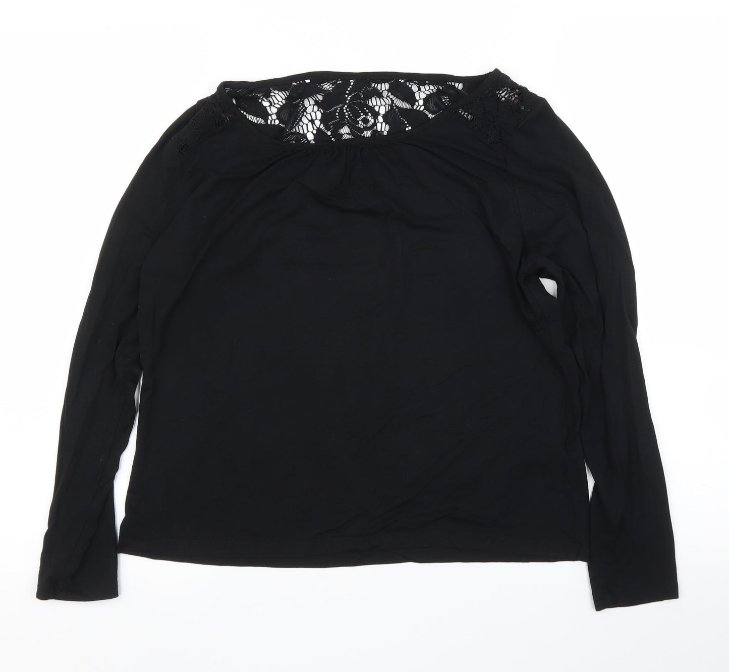 M&S Womens Black Floral  Basic Blouse Size 16