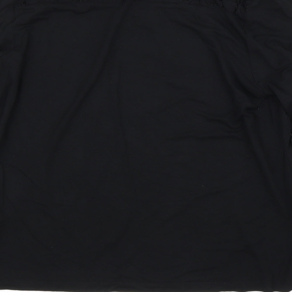 M&S Womens Black Floral  Basic Blouse Size 16