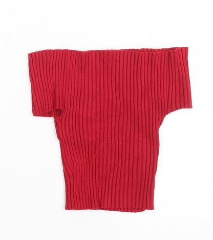 Additional front view of Missguided women’s red basic blouse, size S