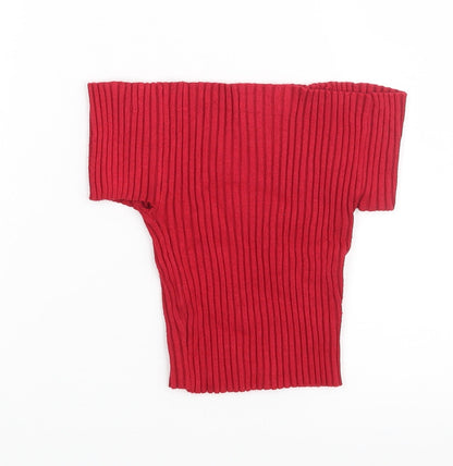 Back view of Missguided women’s red basic blouse, size S
