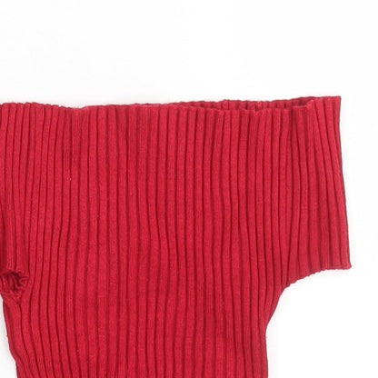 Close-up detail of Missguided women’s red basic blouse, size S