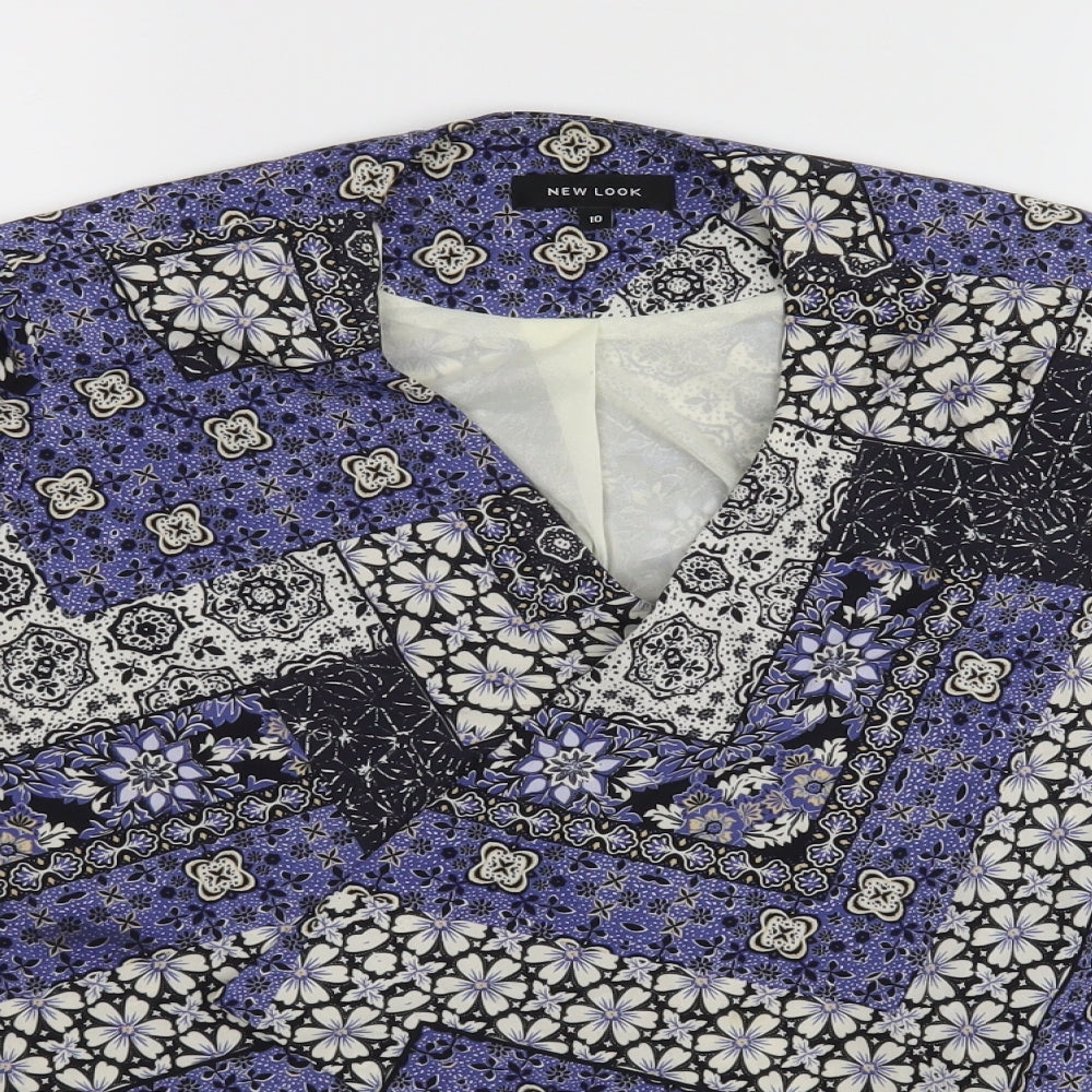 New Look Womens Blue Floral  Jacket  Size 10