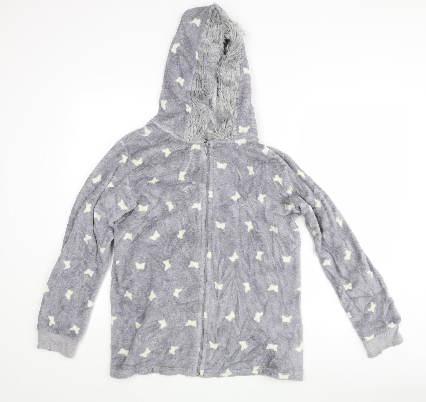 M&Co Womens Grey Polka Dot  Top Robe Size 12