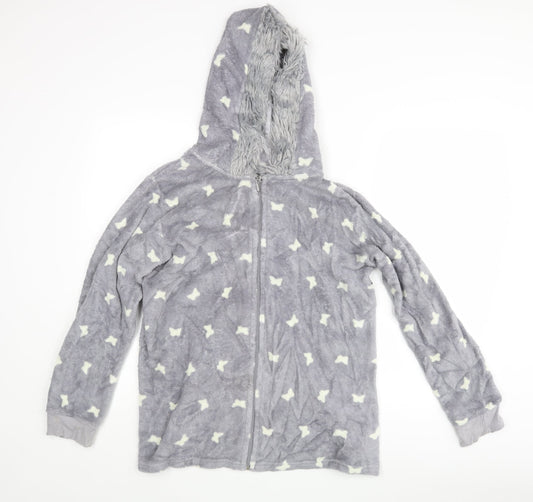 M&Co Womens Grey Polka Dot  Top Robe Size 12