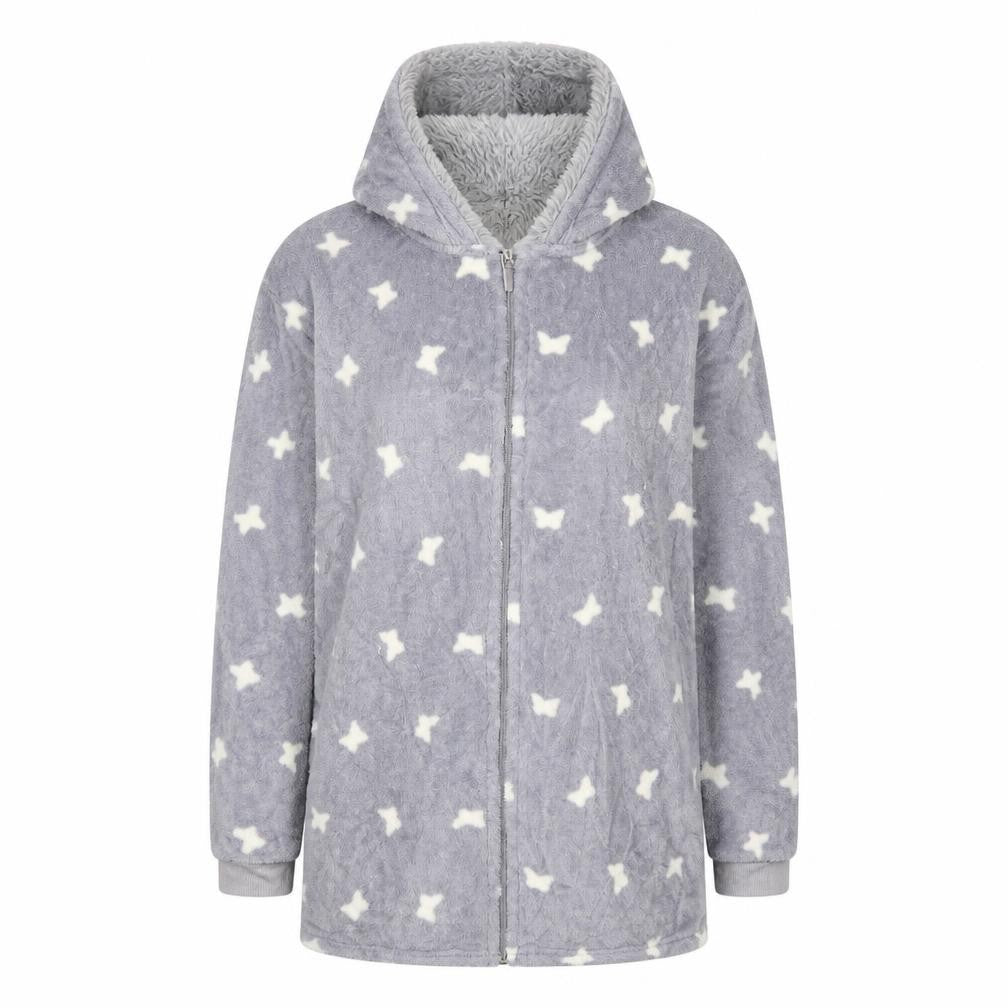 M&Co Womens Grey Polka Dot  Top Robe Size 12