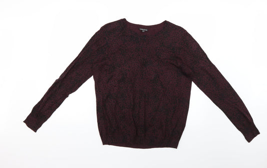 Warehouse Womens Purple Animal Print  Pullover Jumper Size 14