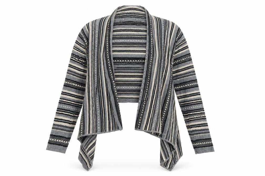evie Womens Grey Striped  Cardigan Jumper Size 16
