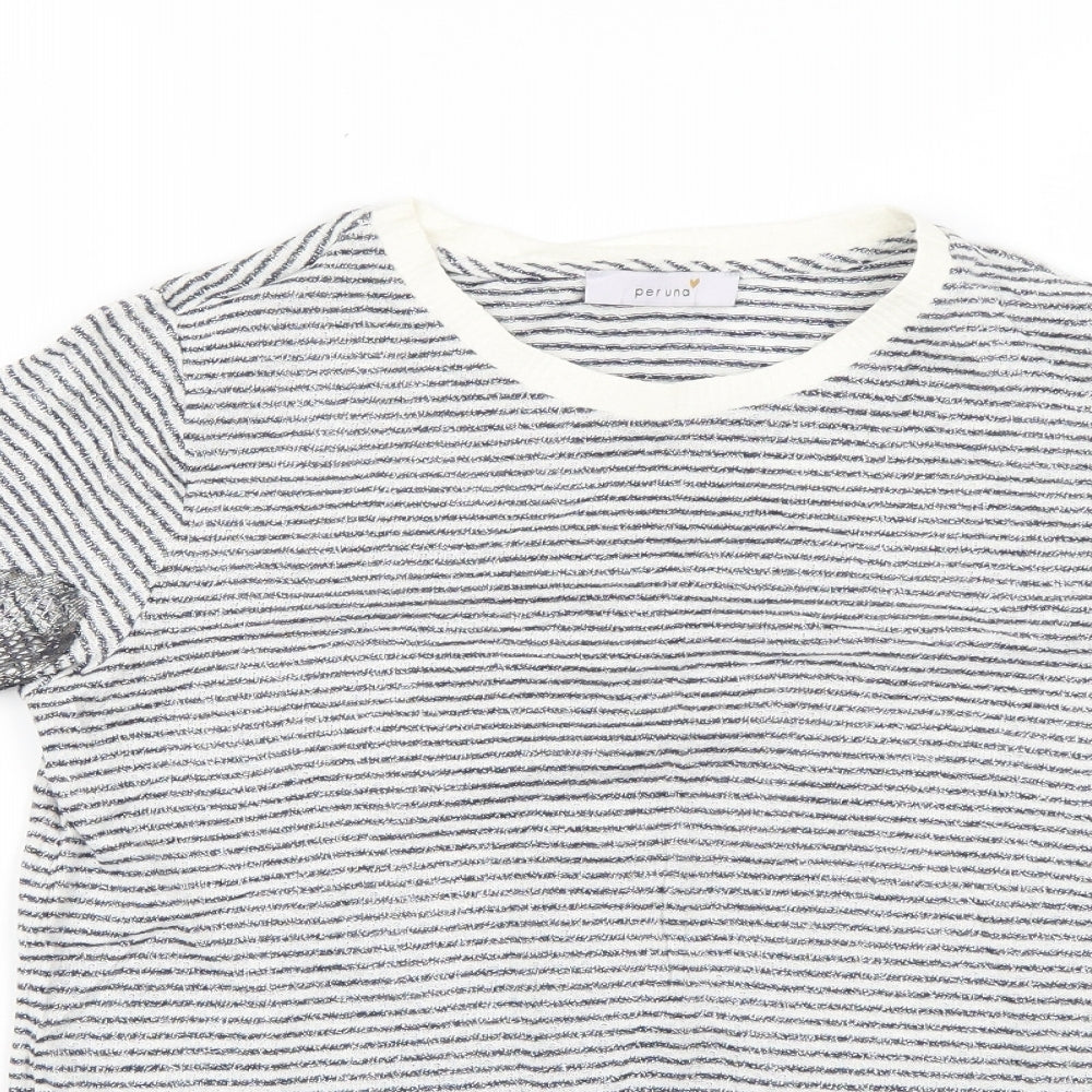 marks Womens Multicoloured Striped  Basic Blouse Size 10