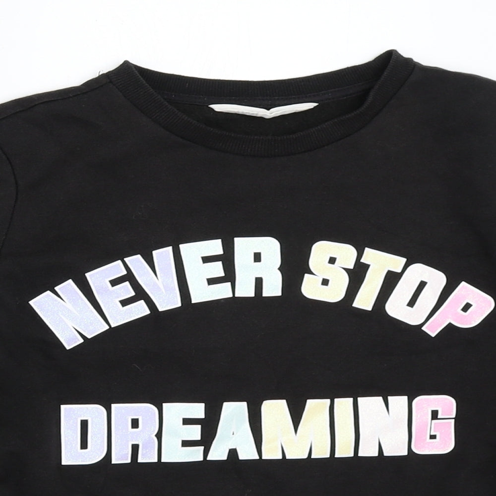 H&M Girls Black   Pullover Sweatshirt Size 11-12 Years