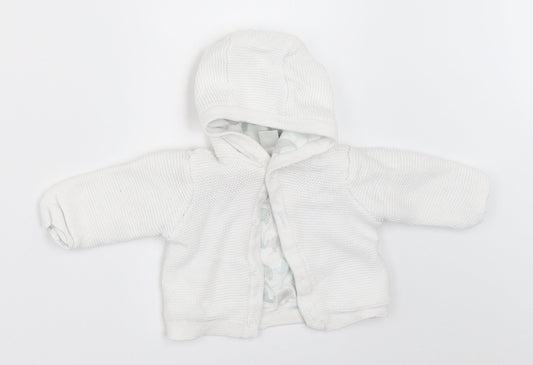 Mini Club Baby White   Cardigan Jumper Size 0-3 Months