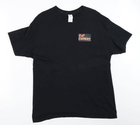 Gildan Mens Black    T-Shirt Size L  - dc comedy club