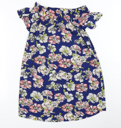 Additional front view of Atmosphere women’s blue floral shift, size UK 10