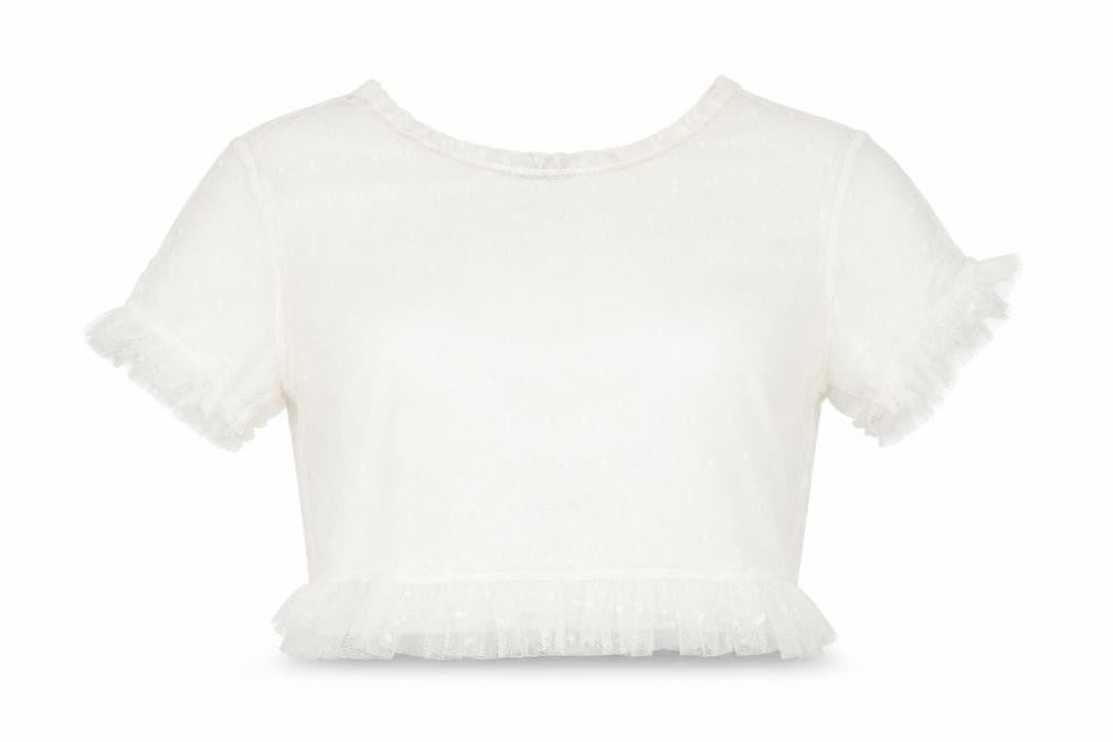 PRETTYLITTLETHING Womens White   Cropped Blouse Size 6