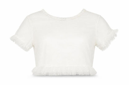 PRETTYLITTLETHING Womens White   Cropped Blouse Size 6
