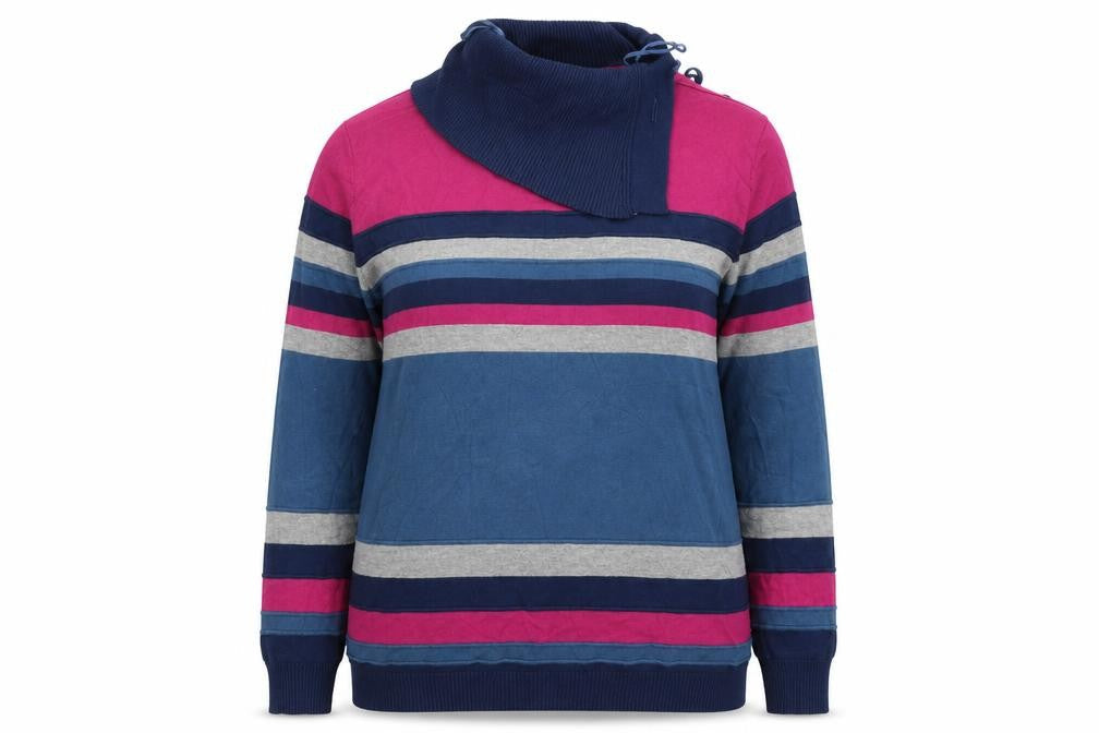 Country Casuals Womens Blue Striped  Pullover Jumper Size M