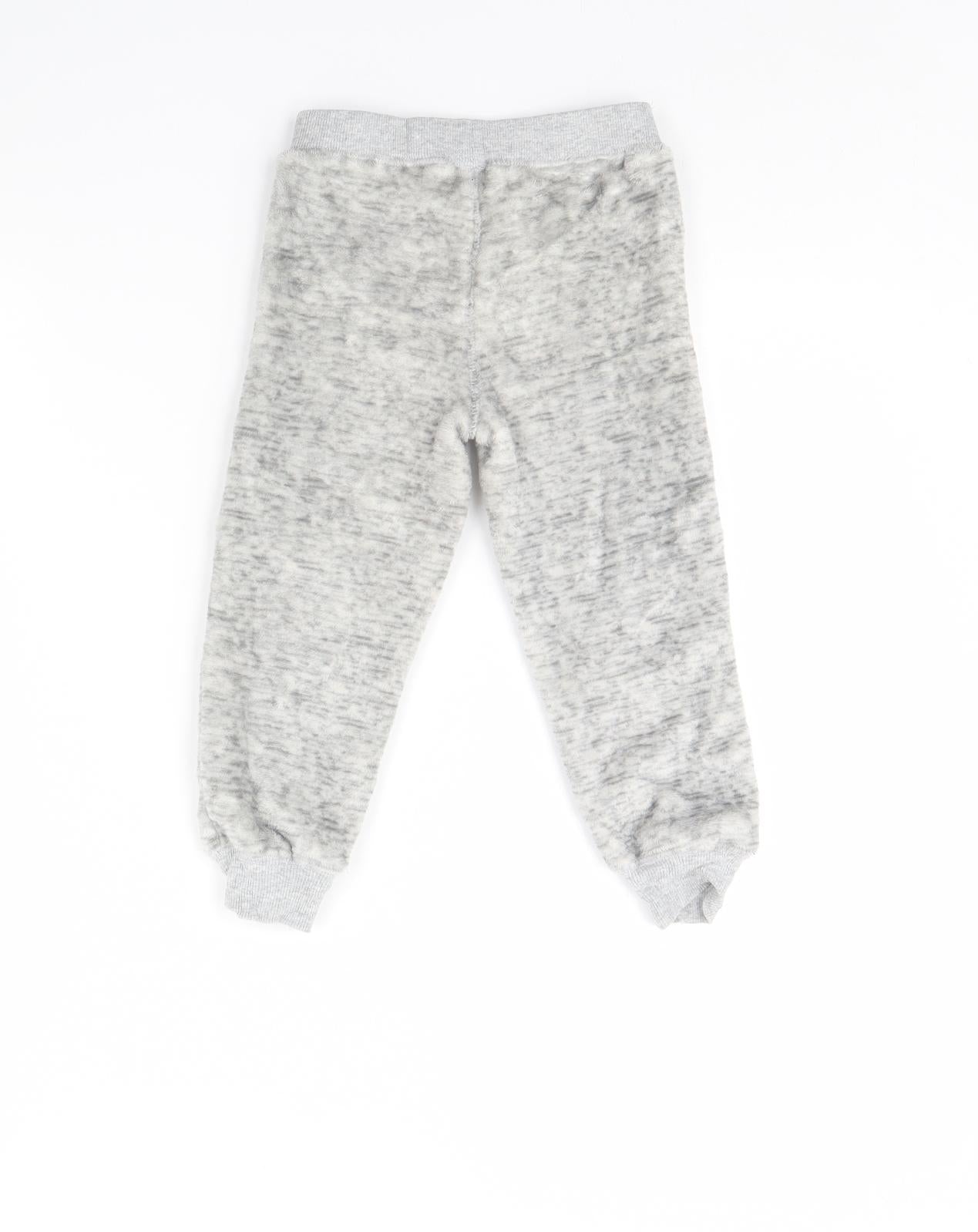 NEXT Girls Grey Solid Fleece Cami Pyjama Pants Size 2 Years