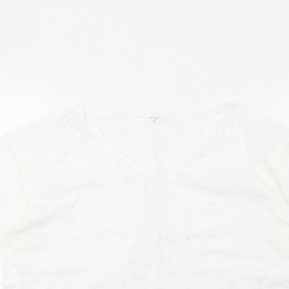Preworn Womens White   Basic Blouse Size M