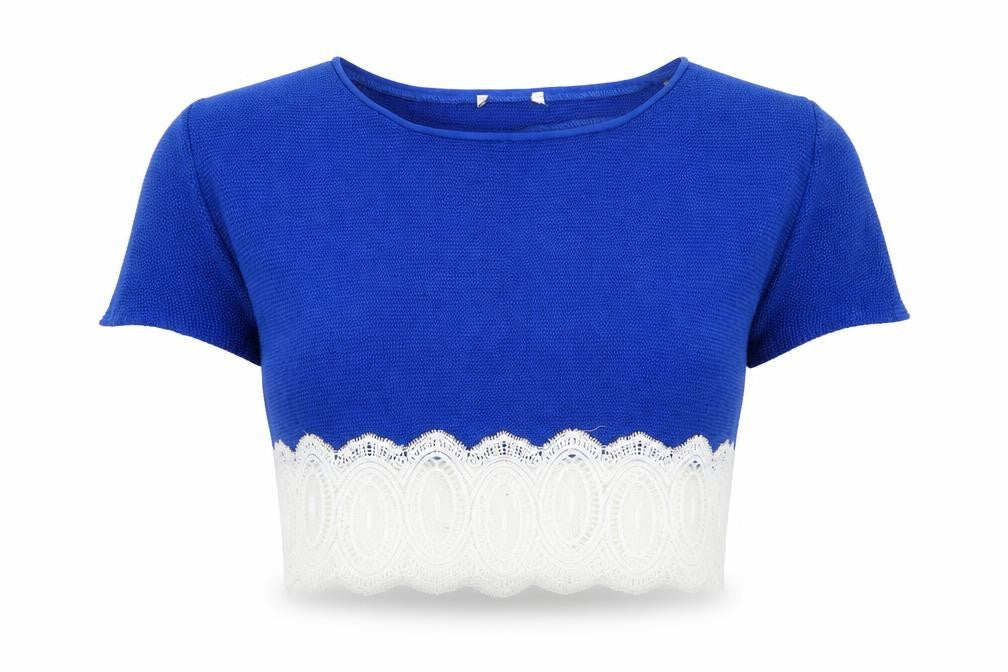 Preworn Womens Blue   Cropped Polo Size M