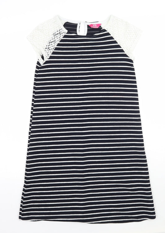 Young Dimension Girls Blue Striped  A-Line  Size 12 Years